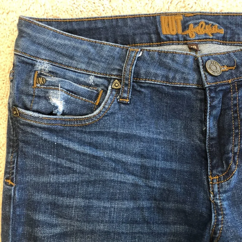 Kut From The Kloth Mid Rise Distressed Boyfriend Jeans Women's Pants - Picture 3 of 13